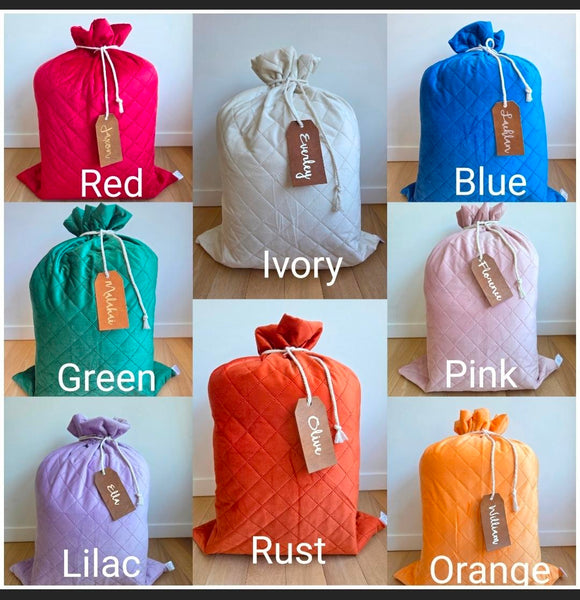 Quilted Velvet Santa Sacks
