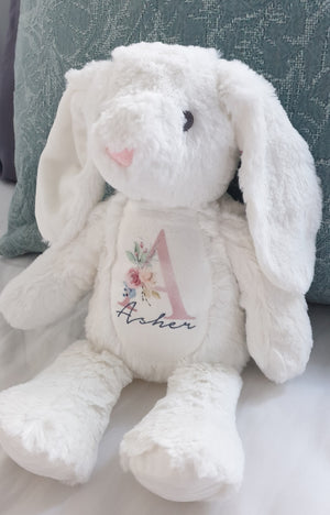 Personalised white bunny rabbit gift - Luvi Shell