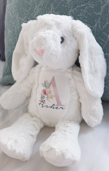 Personalised white bunny rabbit gift
