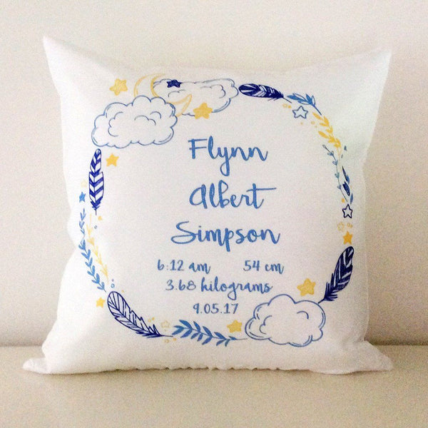 Night Time Wreath Birth Details Design - Luvi Shell