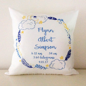 Night Time Wreath Birth Details Design - Luvi Shell