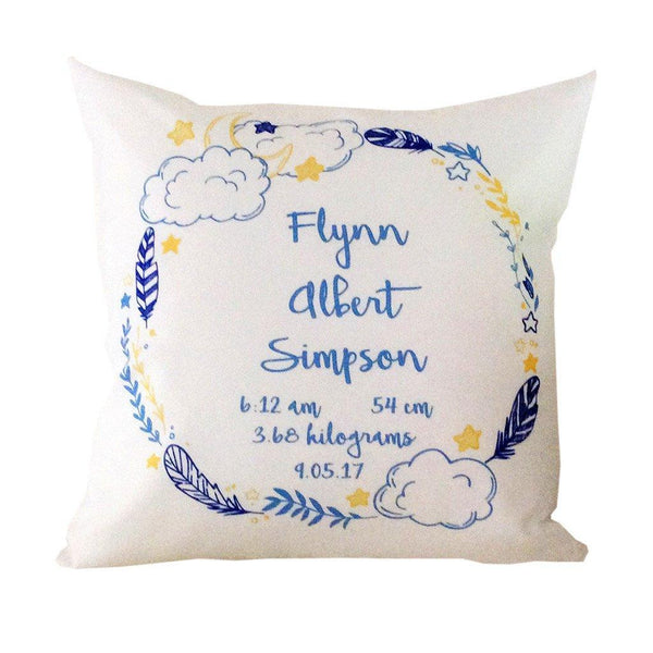Night Time Wreath Birth Details Design - Luvi Shell